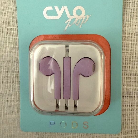 Cylo Pop Earphones Purple Built-In Mic Carrying Case Earbuds - Picture 2 of 6